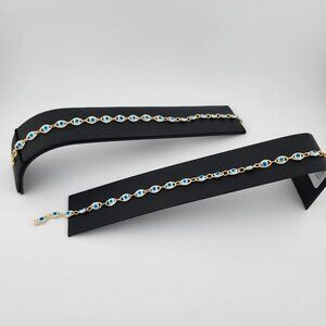 Brand New Brazilian 18k Gold Filled Multi Evil Eye Anklet